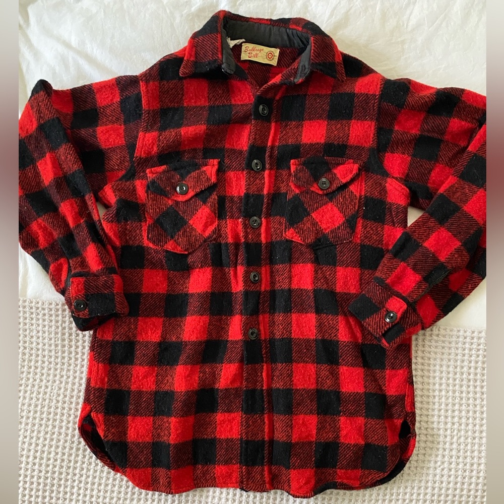 Vintage wool plaid shirt/jacket